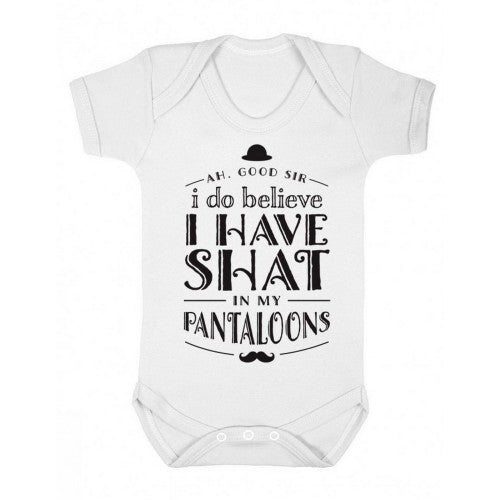 Front - FLOSO Baby Girls/Boys Good Sir, I Do Believe Short Sleeve Bodysuit