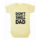 Yellow - Front - FLOSO Baby Boys-Girls That Smell Is Coming From My Dad Short Sleeve Bodysuit