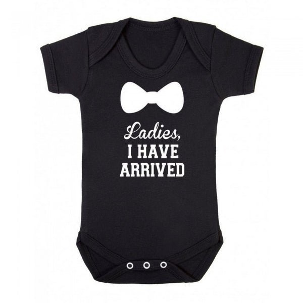 Front - FLOSO Baby Boys Ladies I Have Arrived Short Sleeve Bodysuit