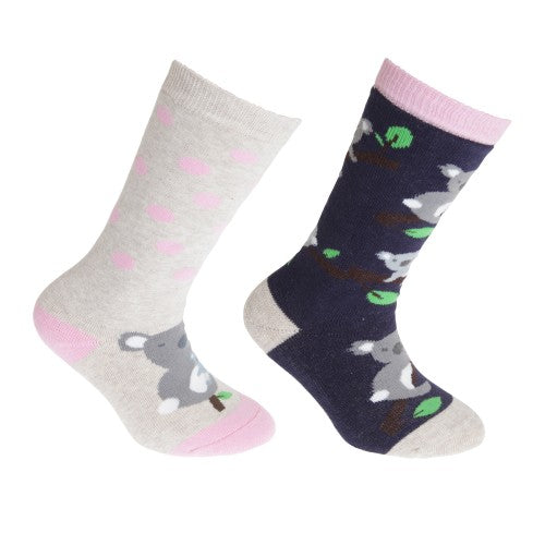 Front - FLOSO Childrens/Kids Cotton Rich Welly Socks (2 Pairs)