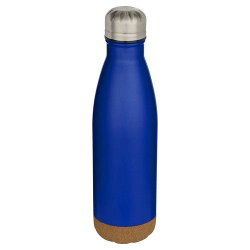 Matted Silver - Front - Floso Cove Cork Double Wall 500ml Insulated Water Bottle