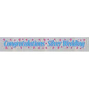Front - Floso Plastic Holographic Silver (25th) Wedding Anniversary Banner
