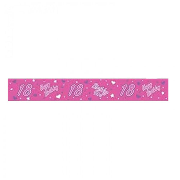 Pink - Front - Floso Foil Metallic 18th Sash