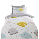 Multicoloured - Front - Floso Clouds and Stars Duvet Cover Set