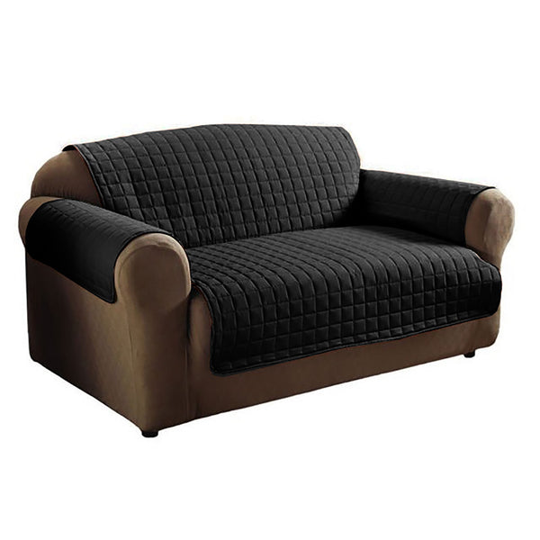 Black - Front - Floso Waterproof Couch Cover