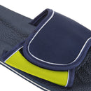 Black-Lime - Back - FLOSO Mens Two Tone Touch Fastening Flip Flops