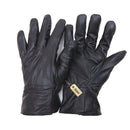 Black - Front - FLOSO Mens Genuine Leather Gloves