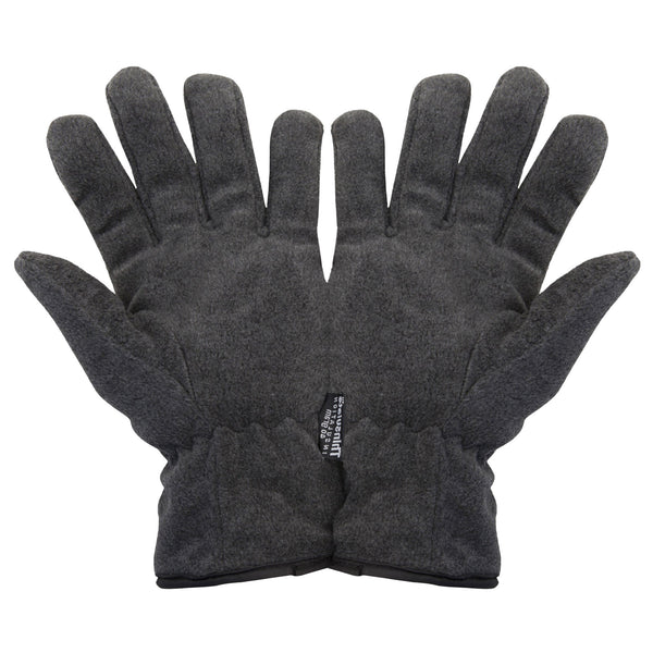 Grey - Back - FLOSO Mens Thinsulate Winter Thermal Fleece Gloves (3M 40g)