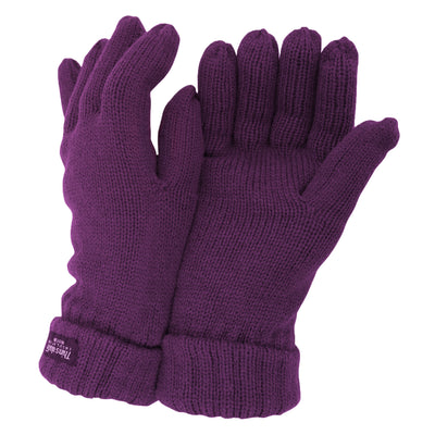 Purple - Front - FLOSO Ladies-Womens Thinsulate Winter Knitted Gloves (3M 40g)