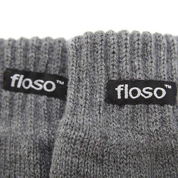 Grey - Back - FLOSO Childrens Unisex Knitted Thermal Thinsulate Gloves (3M 40g)