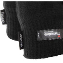 Black - Back - FLOSO Mens Thinsulate Thermal Fingerless Gloves (3M 40g)