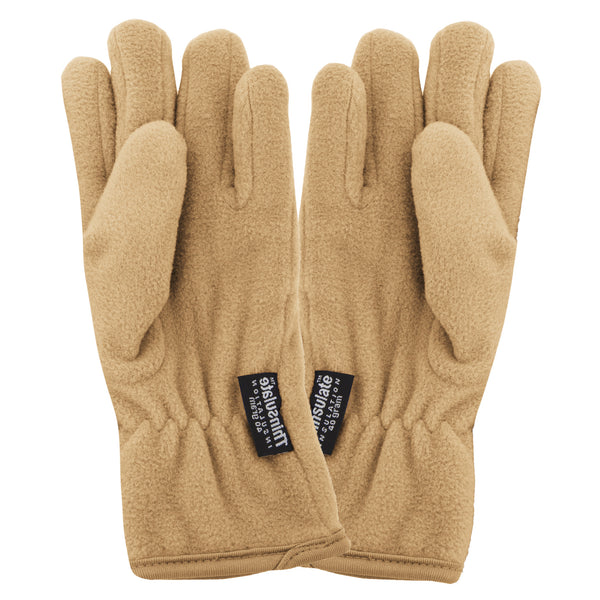 Beige - Front - FLOSO Girls Childrens-Kids Plain Thermal Thinsulate Fleece Gloves (3M 40g)
