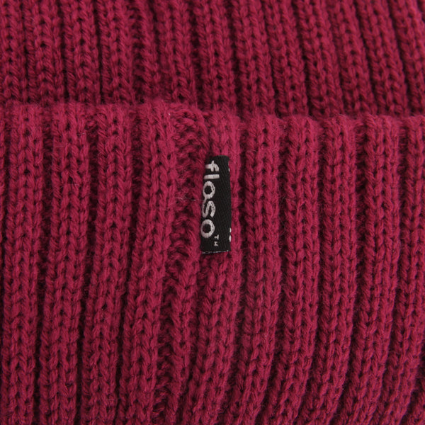 Raspberry - Back - FLOSO Ladies-Womens Chunky Knit Thermal Thinsulate Winter-Ski Hat (3M 40g)