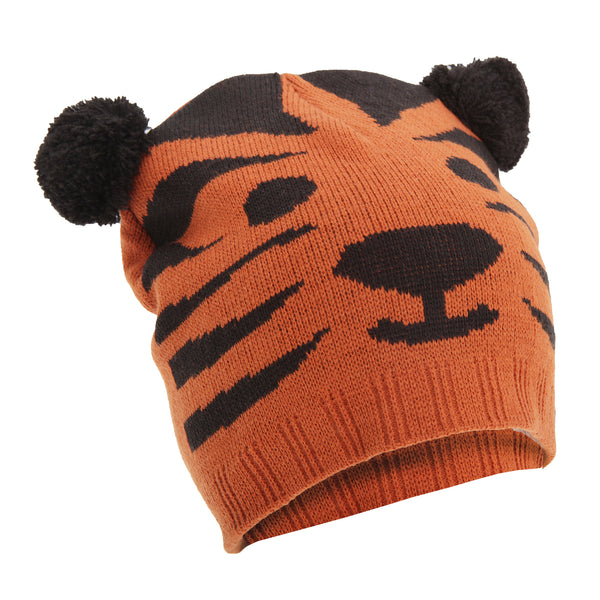 Tiger - Front - FLOSO Childrens-Kids Unisex Animal Design Winter Beanie Hat (Tiger, Panda, Bear, Dog)