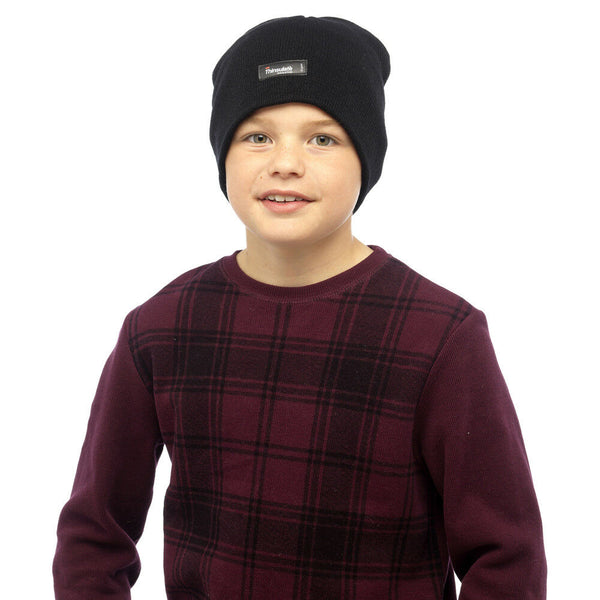 Navy - Front - FLOSO Childrens-Kids Plain Thinsulate Thermal Winter Beanie Hat (3M 40g)