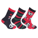 Red-Navy - Front - FLOSO Childrens-Kids Retro Gripper Socks (3 Pairs)
