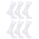 White - Front - FLOSO Mens Plain 100% Cotton Socks (Pack Of 6)