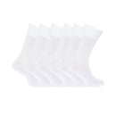 White - Back - FLOSO Mens Plain 100% Cotton Socks (Pack Of 6)