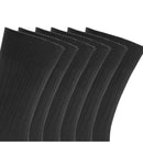 Black - Back - FLOSO Mens Ribbed 100% Cotton Socks (6 Pairs)