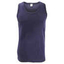 Navy - Back - FLOSO Mens Interlock Single Vest (Pack Of 3)