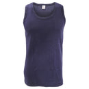 Navy - Back - FLOSO Mens Interlock Single Vest (Pack Of 3)