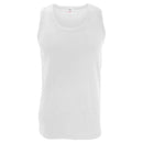 White - Back - FLOSO Mens Interlock Single Vest (Pack Of 3)