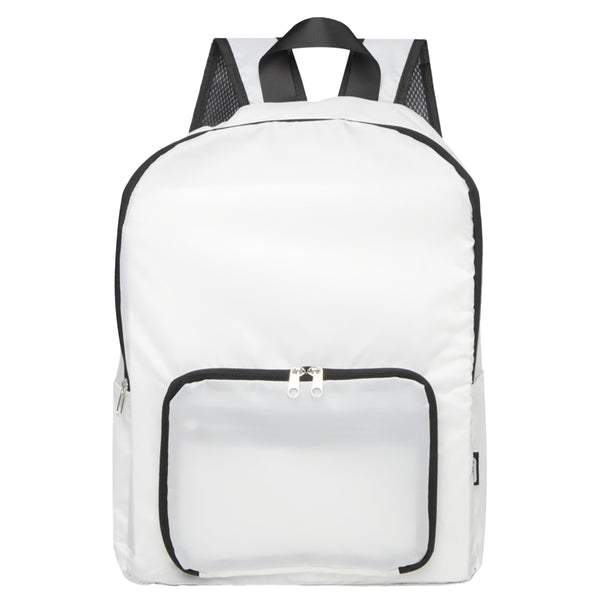 White - Front - Floso RPET Foldable 15L Backpack