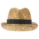 Natural-Solid Black - Lifestyle - Floso Unisex Adult Pricus Straw Sun Hat