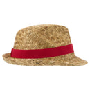 Natural-Red - Side - Floso Unisex Adult Pricus Straw Sun Hat