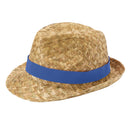 Natural-Royal Blue - Front - Floso Unisex Adult Pricus Straw Sun Hat