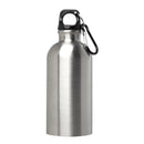 Silver - Side - Floso Stainless Steel Single Wall 400ml Water Bottle