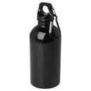 Solid Black - Front - Floso Stainless Steel Single Wall 400ml Water Bottle