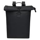 Solid Black - Front - Floso Turner Roll Top 12L Laptop Backpack