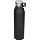 Solid Black - Side - Floso Grom Recycled Stainless Steel 650ml Water Bottle