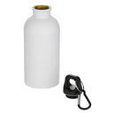 White - Back - Floso Oregon Matte Recycled Stainless Steel 400ml Carabiner Water Bottle