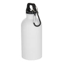 White - Side - Floso Oregon Matte Recycled Stainless Steel 400ml Carabiner Water Bottle