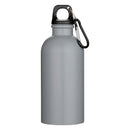 Grey - Back - Floso Oregon Matte Recycled Stainless Steel 400ml Carabiner Water Bottle