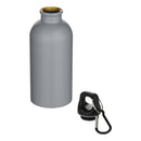 Grey - Side - Floso Oregon Matte Recycled Stainless Steel 400ml Carabiner Water Bottle