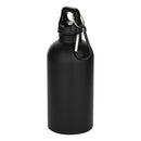 Solid Black - Side - Floso Oregon Matte Recycled Stainless Steel 400ml Carabiner Water Bottle