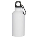 White - Front - Floso Oregon Matte Recycled Stainless Steel 400ml Carabiner Water Bottle