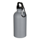 Grey - Front - Floso Oregon Matte Recycled Stainless Steel 400ml Carabiner Water Bottle