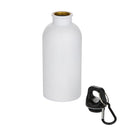 White - Side - Floso Oregon Recycled Stainless Steel Sublimation 400ml Carabiner Water Bottle