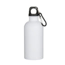White - Front - Floso Oregon Recycled Stainless Steel Sublimation 400ml Carabiner Water Bottle