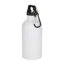 White - Back - Floso Oregon Recycled Stainless Steel Sublimation 400ml Carabiner Water Bottle