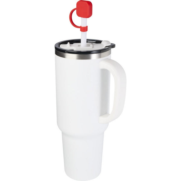 Red - Side - Floso Sip Silicone Straw Protector