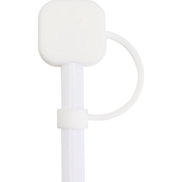 White - Front - Floso Sip Silicone Straw Protector