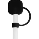 Solid Black - Front - Floso Sip Silicone Straw Protector