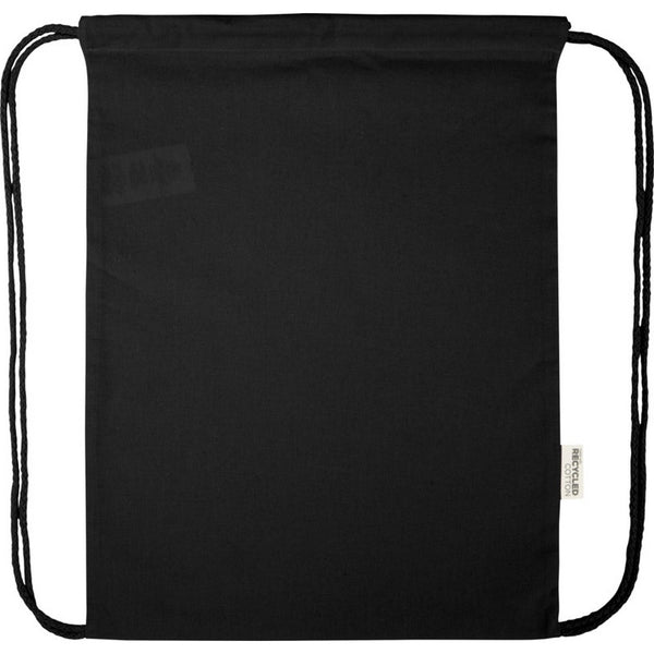 Solid Black - Front - Floso Oregon Recycled 5L Drawstring Bag