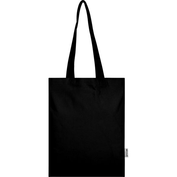 Solid Black - Side - Floso Madras Recycled Cotton 7L Tote Bag
