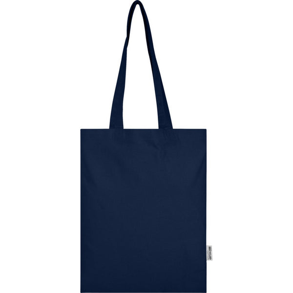 Navy - Side - Floso Madras Recycled Cotton 7L Tote Bag